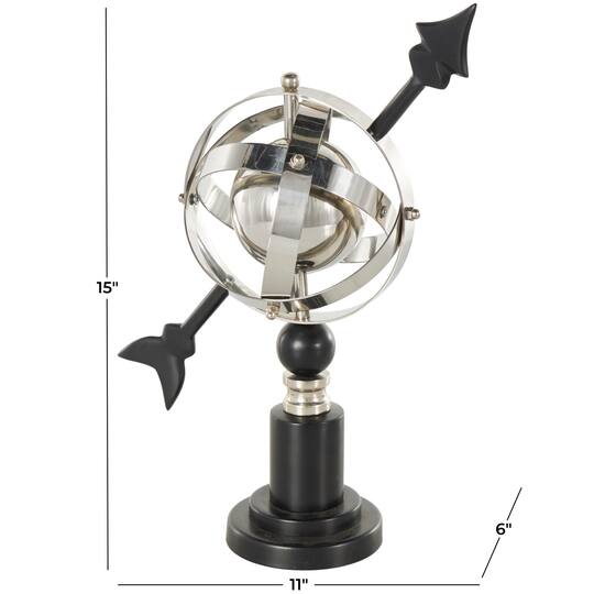 Black Stainless Steel Metal Armillary Globe